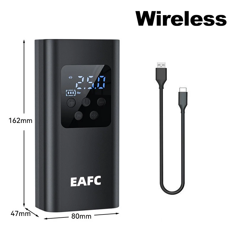 EAFC 150PSI Wired / wireless Air Pump Rechargeable for Car Tires Bike Balls Inflatables Fast Inflation air pump