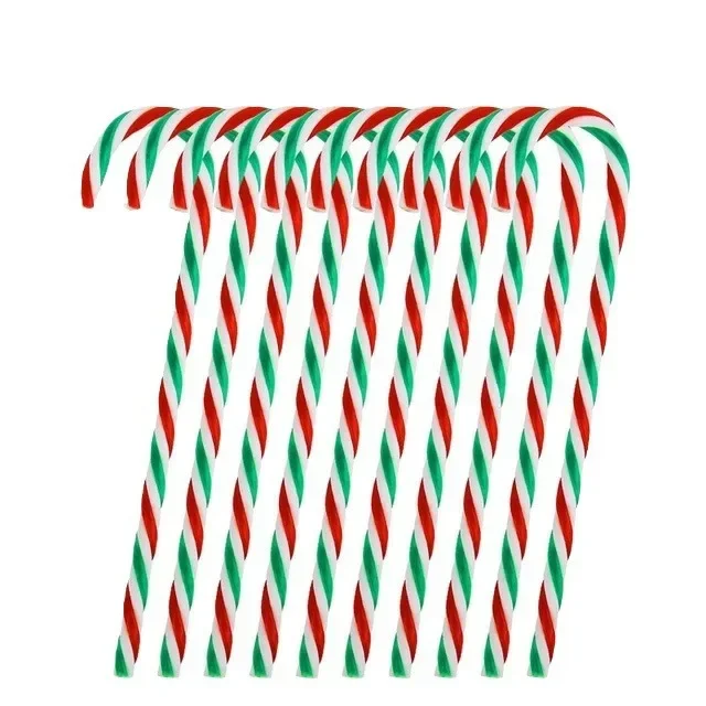 24/6PCS Mini Candy Canes Miniature Christmas Tree Decor Peppermint Swirls Pendant DIY Scrapbook Craft Gift Home Party Navidad