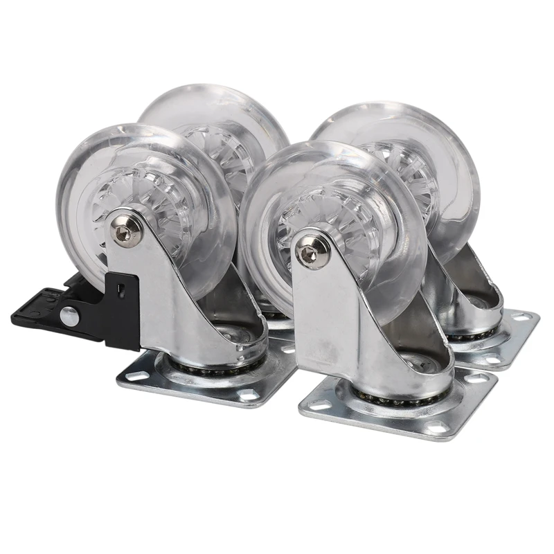 A82I-4 X Heavy Duty 75Mm Swivel Castor Wheels Trolley Furniture Caster With Brakes-Load Capacity 100Kg Per Wheel (Set Of 2 X S