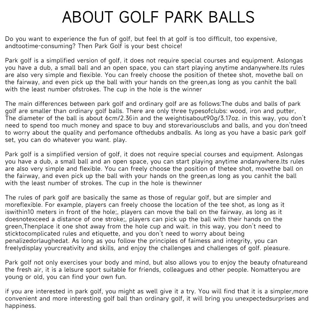 4-Layer Park Golf Ball For Fun and Training 1pc golf balls