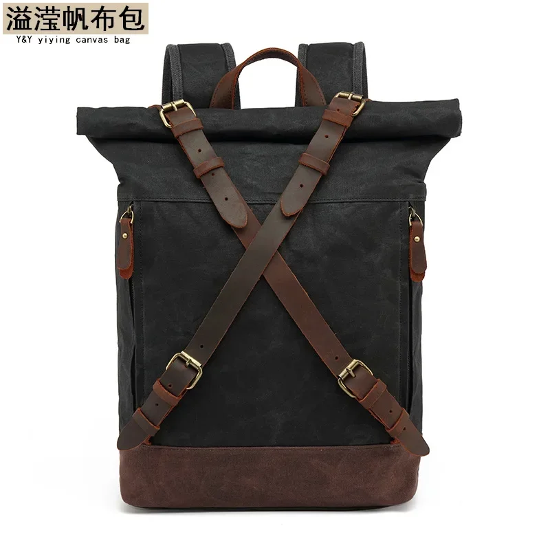 Waterproof Oil Wax Canvas Backpack for Men