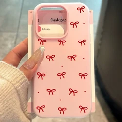 Chic Red Bow Print Matte Jelly Phone Case - Candy - Colored Cover - Redmi 13 (Pink T11050)