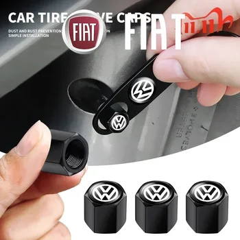 Accessori Auto: Tappi Valvola Pneumatici 3D in Metallo con Portachiavi per Volkswagen, Mazda, Opel, Nissan, Skoda, Peugeot, Citroen, LEXUS