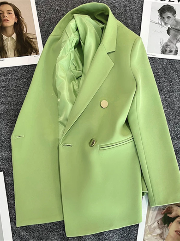 

Women Coat New Spring Autumn 2023 Elegant Leisure Solid Long Sleeved Blazers Korean Fashion Luxury Loose Fit Women's Clothing