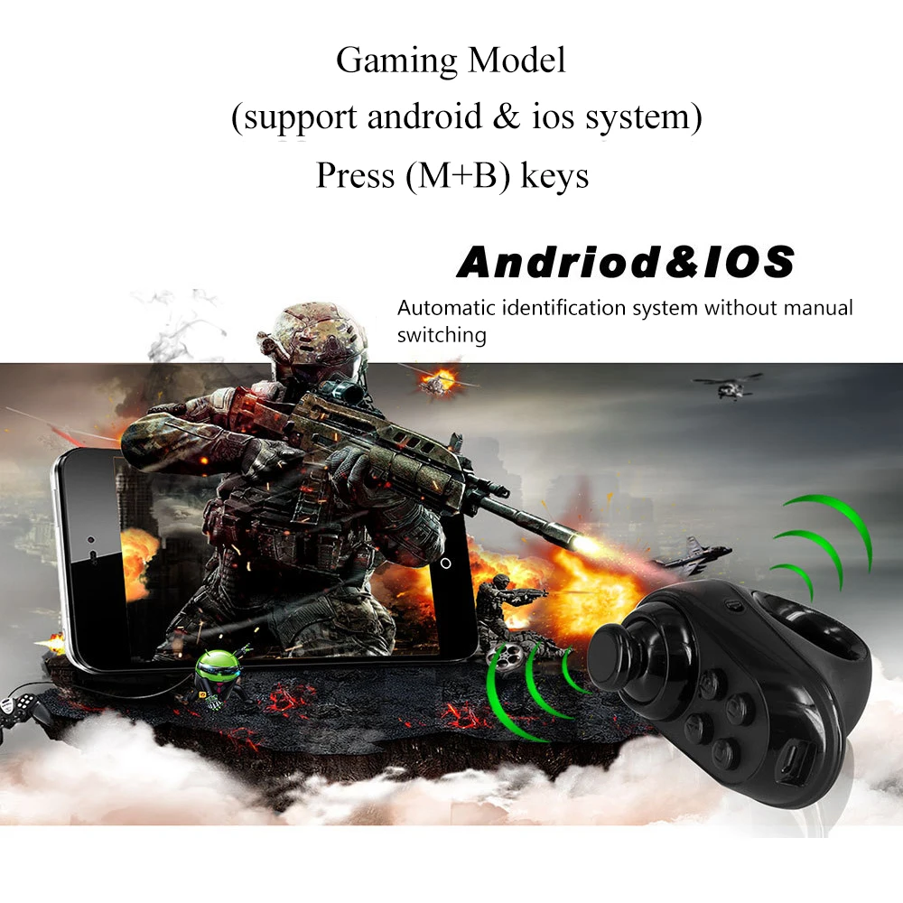 Bluetooth-compatível com o Jogo do Mouse do Dedo do Jogo Controlador Lidar com Adaptador Gamer de Ratos Páginas Função Suporte Android Ios - Imagem 4