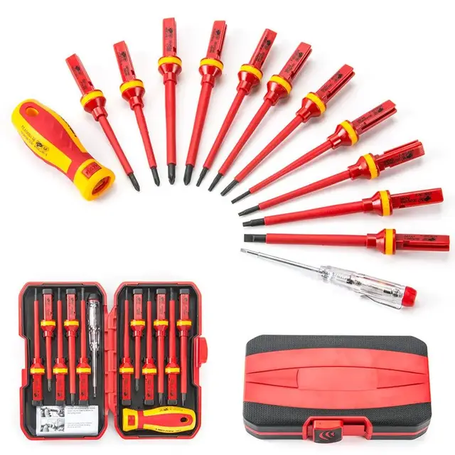 13PC Insulated Screwdriver Set 1000 Volt Bits Changeable Torx