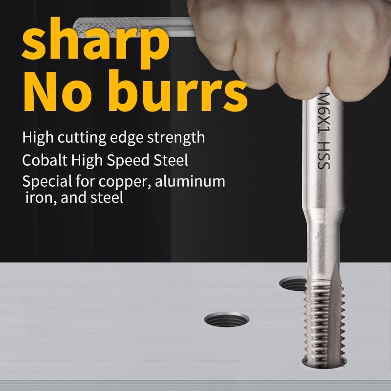 DIN352 3PCS M3 M4 M5 M6 M8-M20 Straight Fluted Screw Thread Tap Metric Plug Hand Taps Drill Bit Set