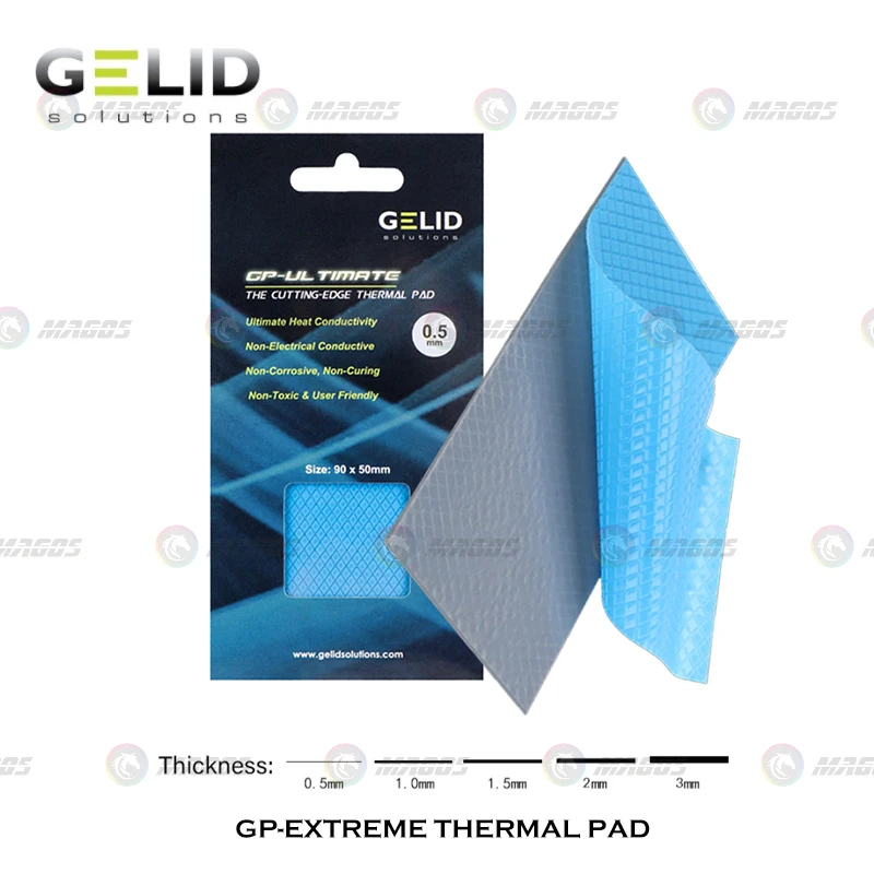

Термопрокладка GELID 15 Вт/мК, силиконовая прокладка для рассеивания тепла 90 × 50 × 3,0 мм для процессора/ГПУ/ОЗУ/SSD, силиконовая смазка для материнской платы