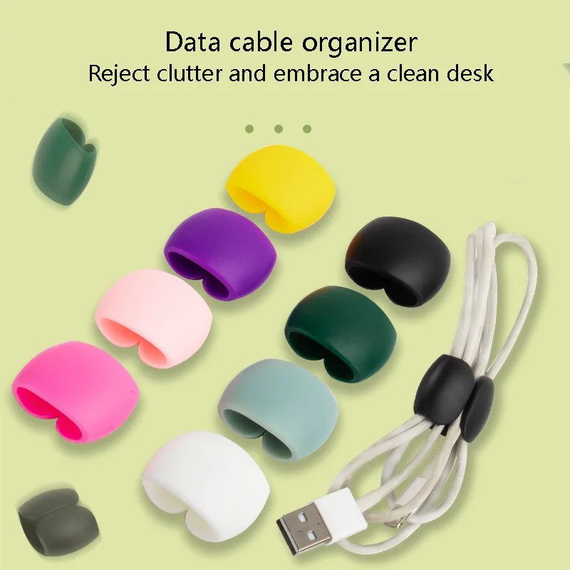 

10PCS Data Cable Finishing Buckle Headphones, Computer Charging Cable Finishing Buckle Simple Multi-function Wire Winder