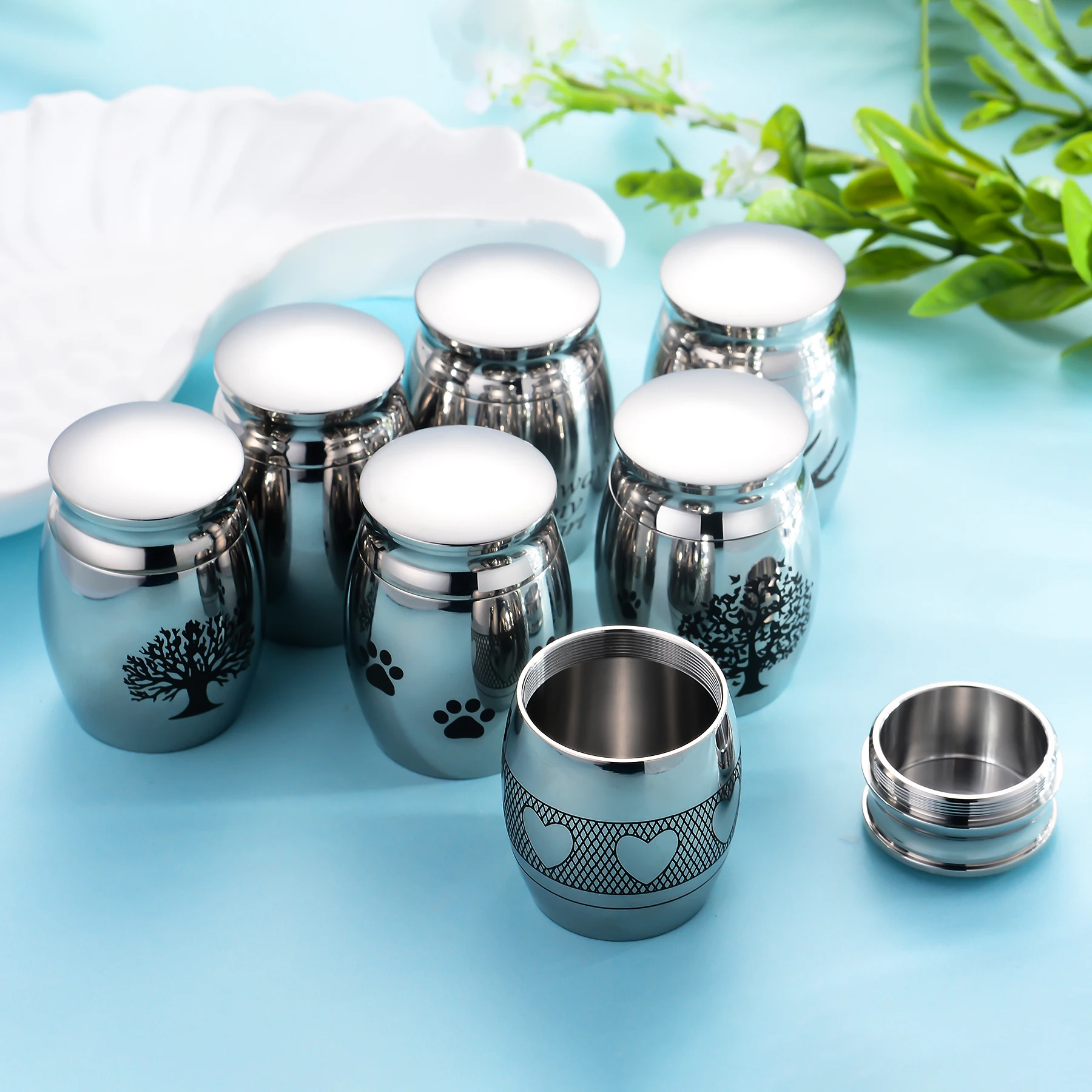 316 Stainless Steel Cremation Urn-Funeral Holder Keepsake High Polished Human Pet Ashes
