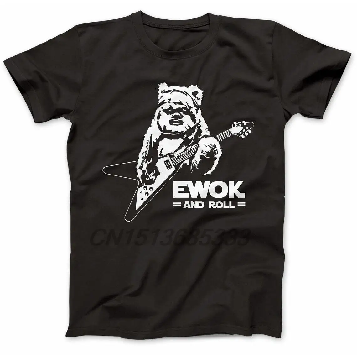 

Ewok And Roll Guitar Men Funny T-shirt Gift Present Star Rock Tee Shirts Classic Punk Plus Size Retro Tshirts Top Sell Clothing
