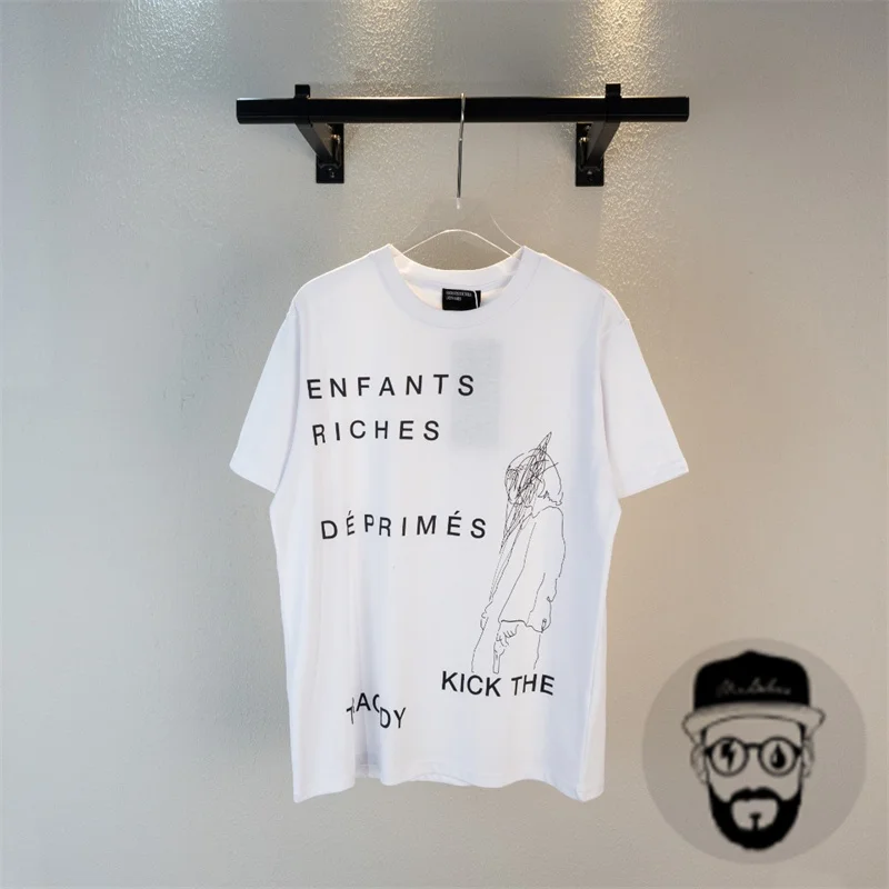 

Free shipping Men Women Enfants Riches Deprimes T-shirt Heavyweight Cotton Graffiti Letters Round Neck Short Sleep ERD T Shirts