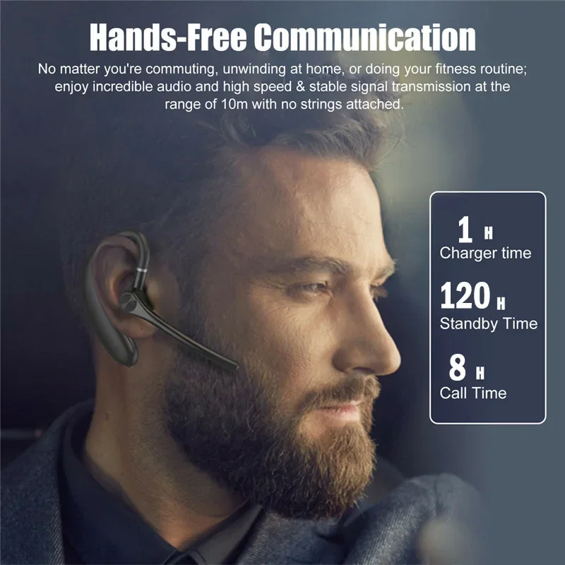 Wireless Bluetooth Headphones With Microphon Earphone ENC Noise Cancelling Handsfree Talking Headset Busines Auriculares Driving 2