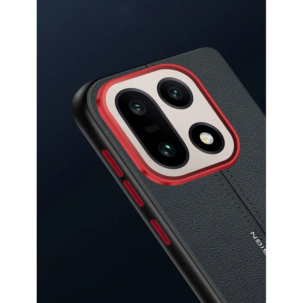 ELVEV Light Luxury Line Pattern PU Leather Full Protection Phone Case