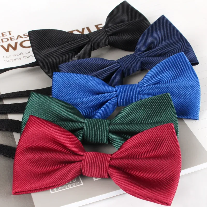 Boy Baby Bow Tie Children Primary School Performance Solid Color Red and Black Wine
