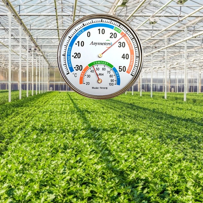 

Wall Thermometer Hygrometer with Metal Enclosure Wall or Decorative Mechanical