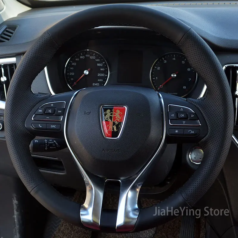 

Hand stitch Anti-Slip Durable Top Leather Car Steering Wheel Cover For Roewe rx3 rx5 max Plus i6 Ei5 ei6 Interior Accessories