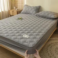 Bedding Quilted Mattress Pad Soy Fiber Fitted Sheet with Elastic Band Thicken Mattress Topper Washable Bed Mat Protector Cover 1