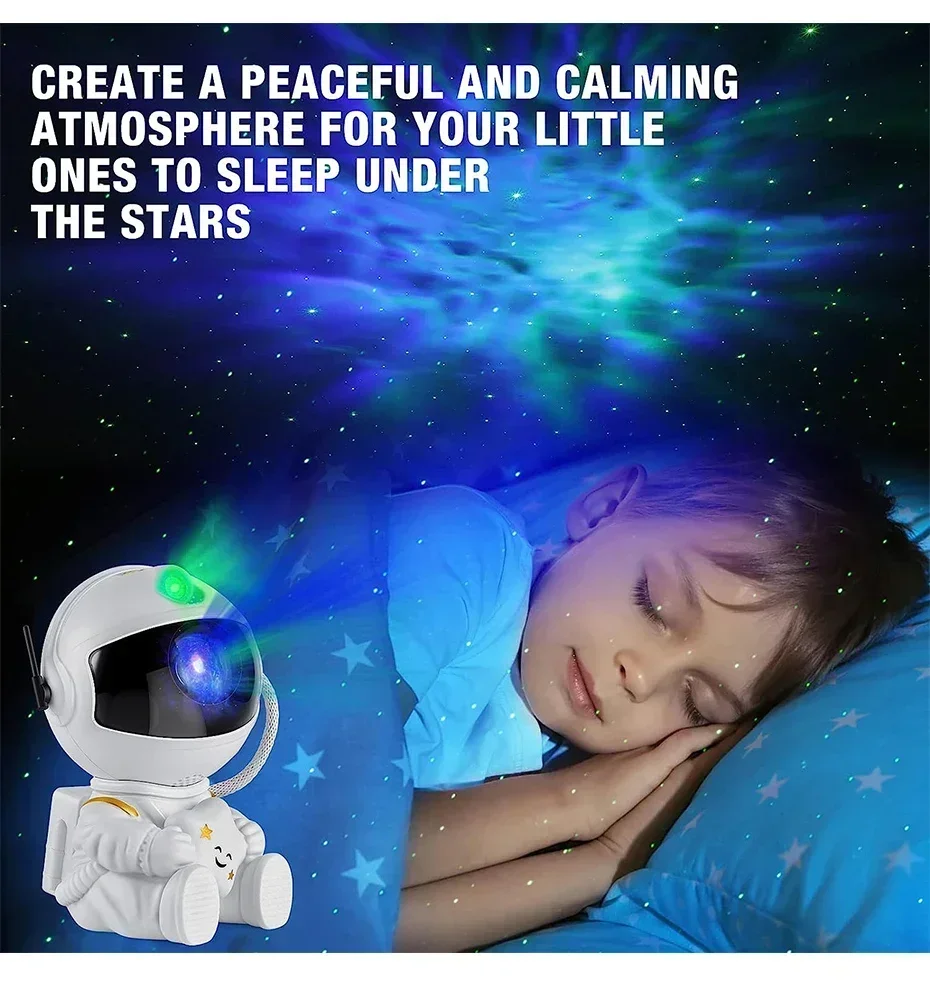 Description Picture 6 of itemGalaxy Star Projector LED Night Light Starry Sky Astronaut Porjectors Lamp For Decoration Bedroom Home Decorative Children Gifts