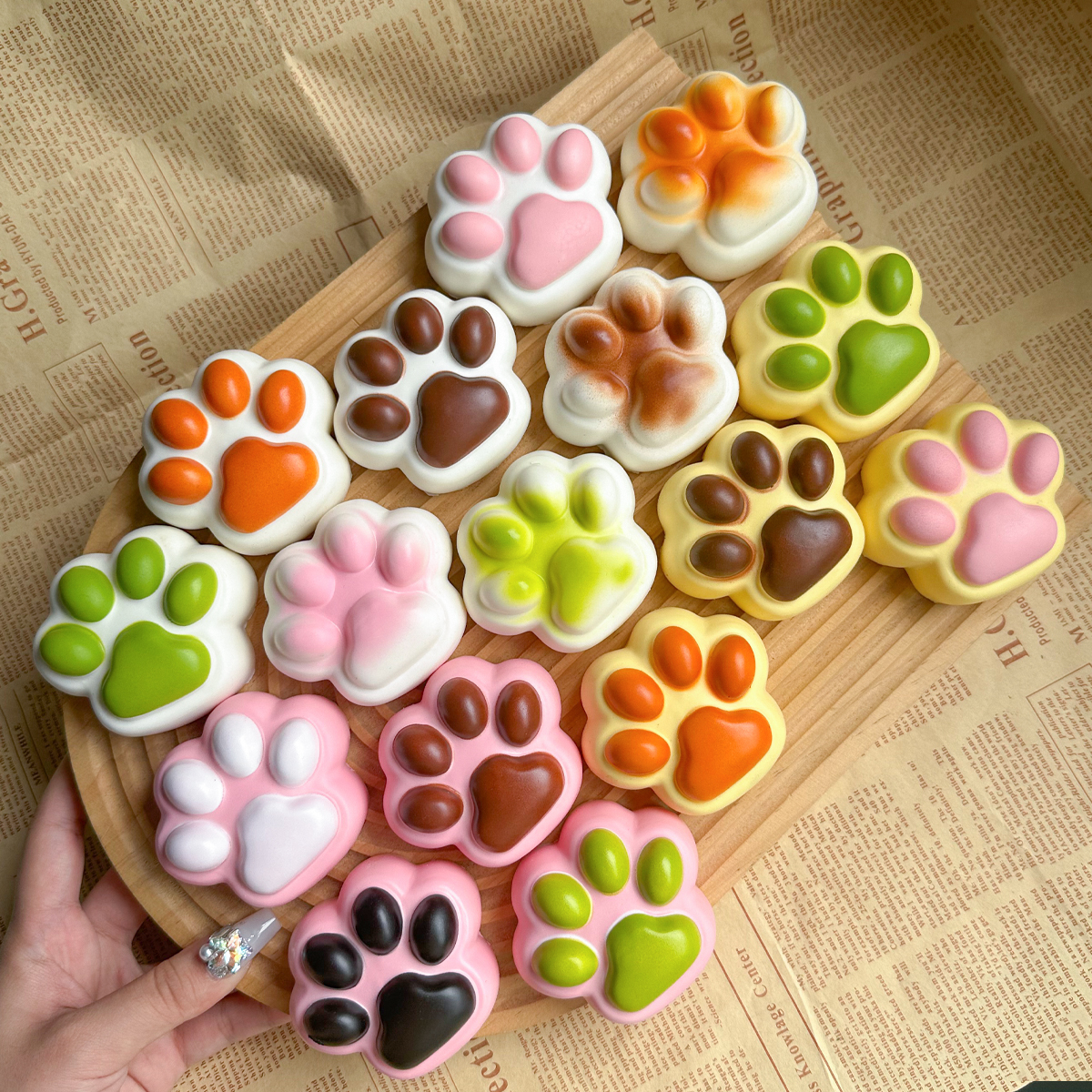 Cat Paw PU Slow Rebound Toys, Office, Super Soft Decompression Toys, Sweet Smelling Gifts, 1Pc