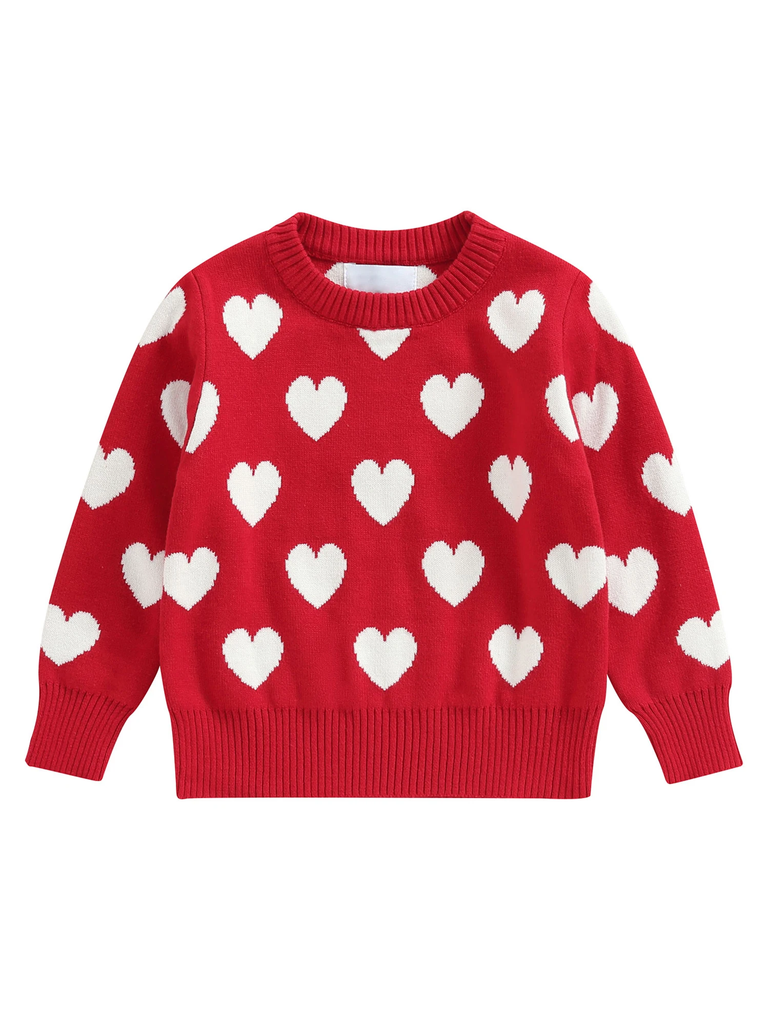   남아/여아 루즈한 스웨터 블라우스 풀오버, 바둑판 니트, 크루넥, 긴팔 스웨터, 상의, 따뜻한 옷