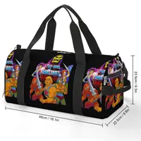 Gym Bag He Man Skull Sports Bag with Shoes Masters of The Universe Men Portable Print Handbag Retro Travel Training Fitness Bag 2
