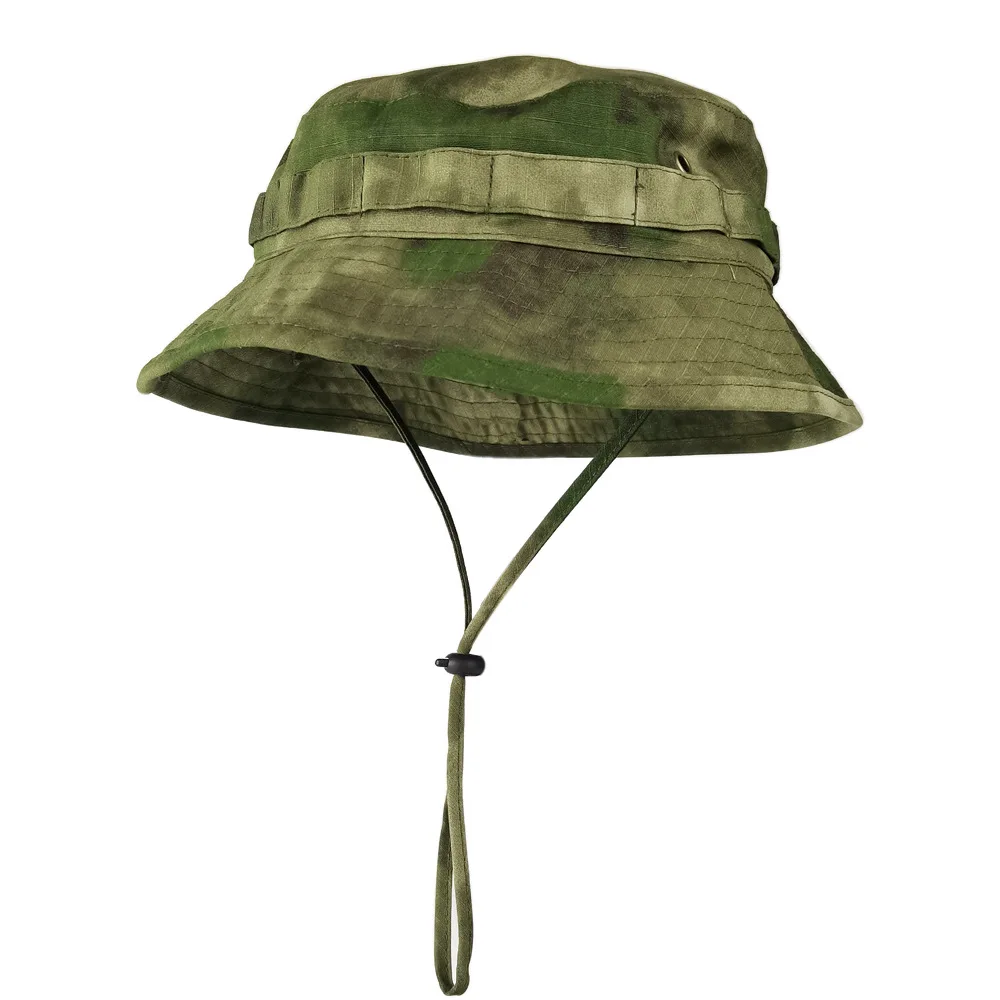 Bucket hat camouflage tactique à bord court - Protection solaire pour pêche et randonnée
