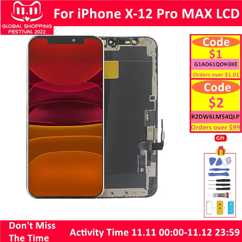 

ЖК-дисплей AAA +++ для iPhone X Xs OLED с 3D сенсорным дигитайзером, дисплей для iphone x, ЖК-экран с дигитайзером, замена в сборе с подарком
