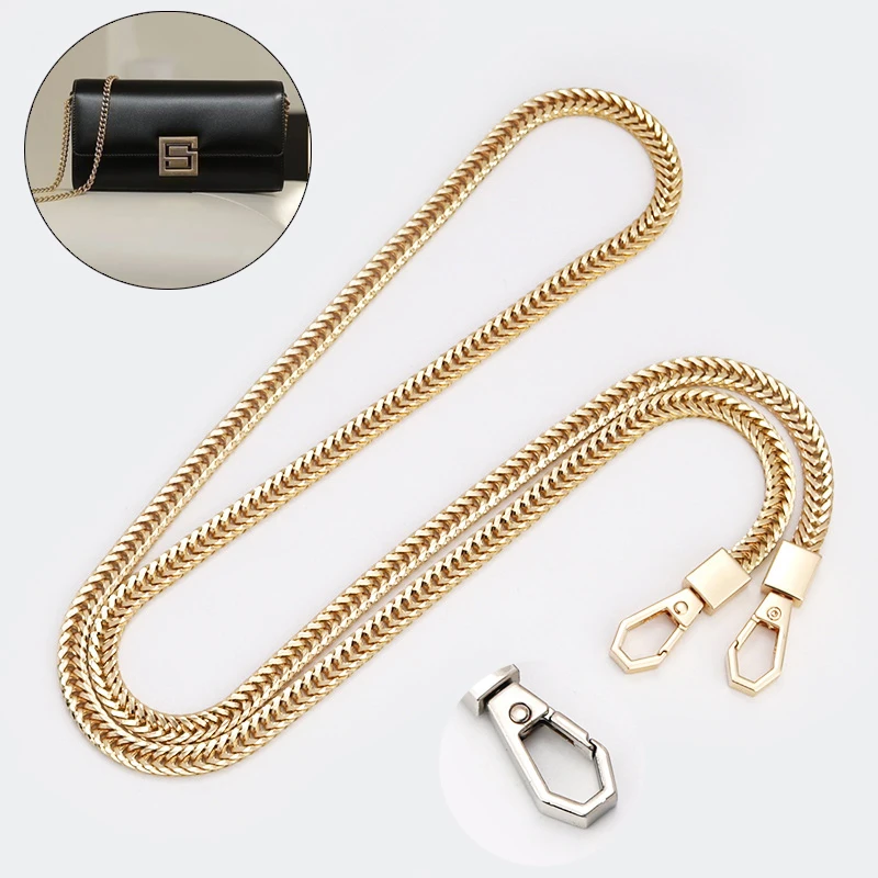 NEW Metal Alloy Bag Chains Women Shoulder Bag Straps 6mm Handbag Handle Chain Purse Chain Belt Replacement Bag Accessories 1pc deepeel 30 60cm colorful pu leather bag straps purse handbag handles gold chain buckle weave sling diy handmade accessories