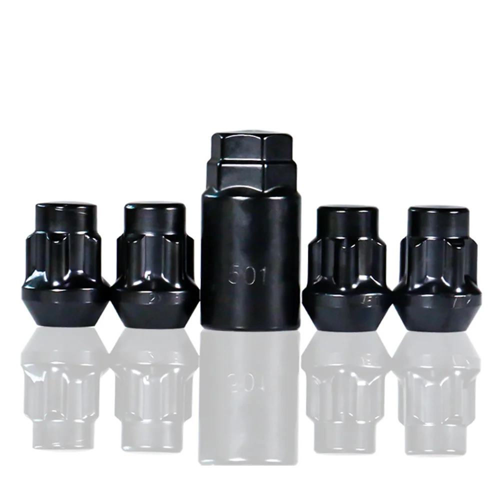 black locking lug nuts set 4 Locks + Key M12 x 1.5 12 x 1.5 Closed End Bulge 1.38