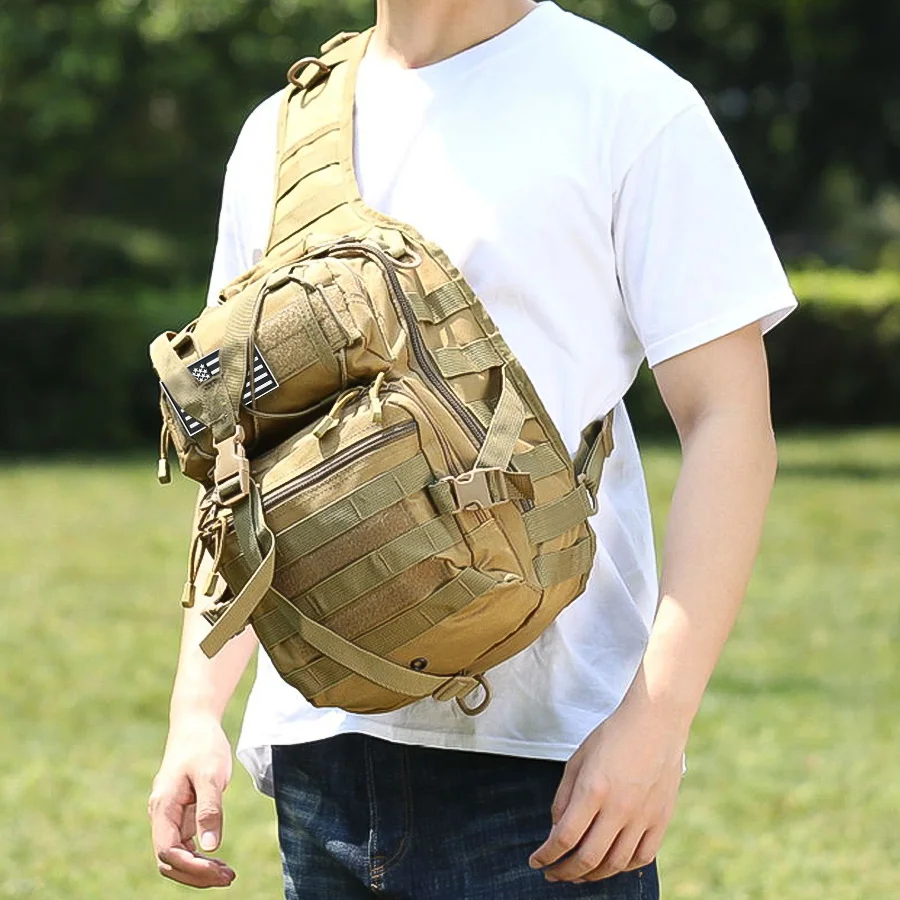 Brusttasche mit großem Fassungsvermögen, Outdoor-Umhängetasche, verschleißfestes Oxford-Gewebe mit Kompressionsgurt-Design, kann in der Hand getragen werden – Detail 10