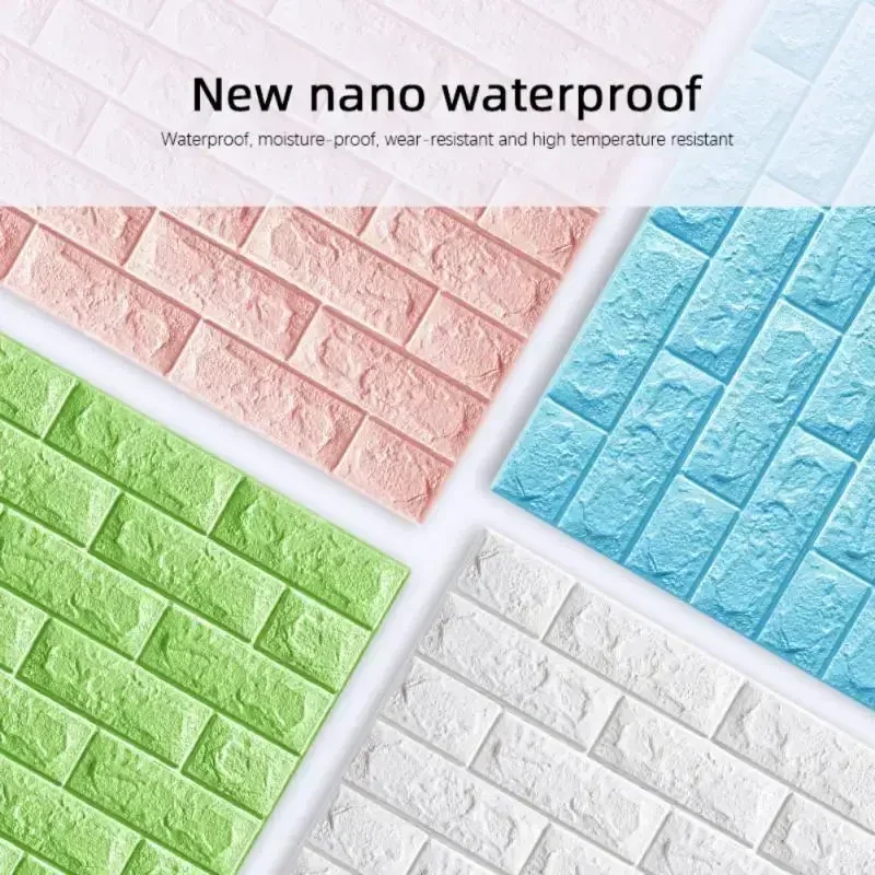 Wall Stickers 20x7.5cm 3D Wall Stickers Self Adhesive Foam Brick DIY Wallpaper Wall Room Living Decor Kids Room For Kitchen Home self adhesive wallpaper