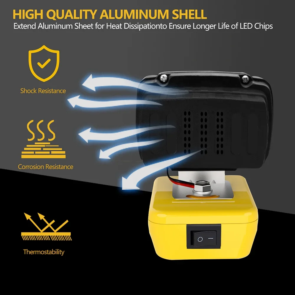 18 LED Car Work Lights Portable Lanterns Flashlights Electric Torch Spotlights Lamp For Dewalt 18V 20V 60V Li-ion Battery DCB200