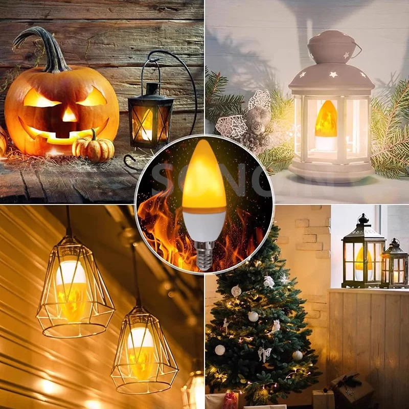 Description Picture 5 of itemE27 E14 LED Dynamic flame effect light 12W bulbs Multiple mode Creative corn lamp Decorative lightFor bar hotel restaurant party