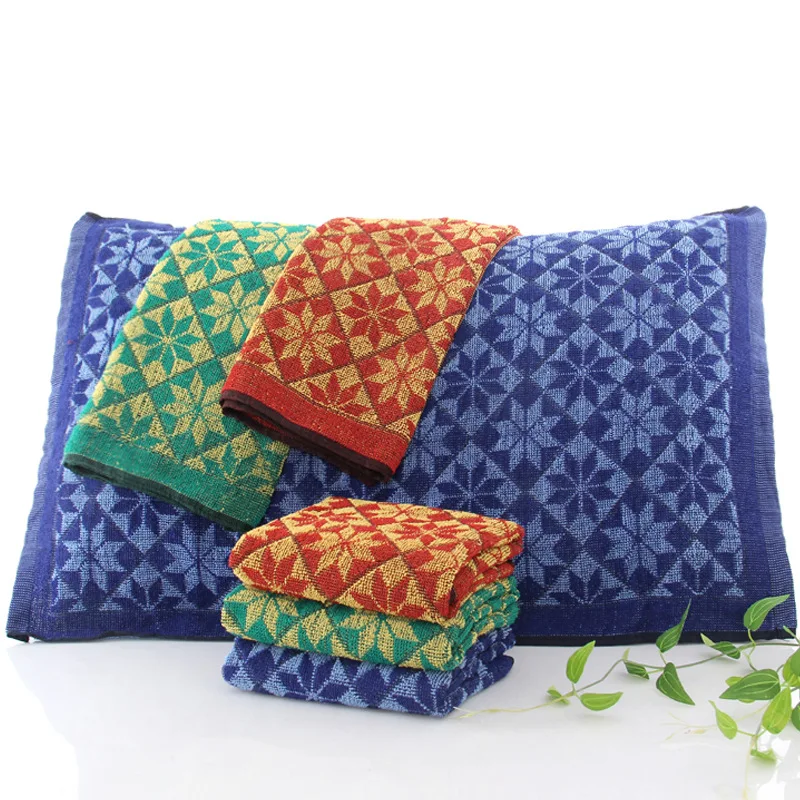

Polyester Cotton Jacquard Pillow Towel, Anise Flower Pillow Towel, Dark Pillow Towel, Four Seasons, Simple Couple