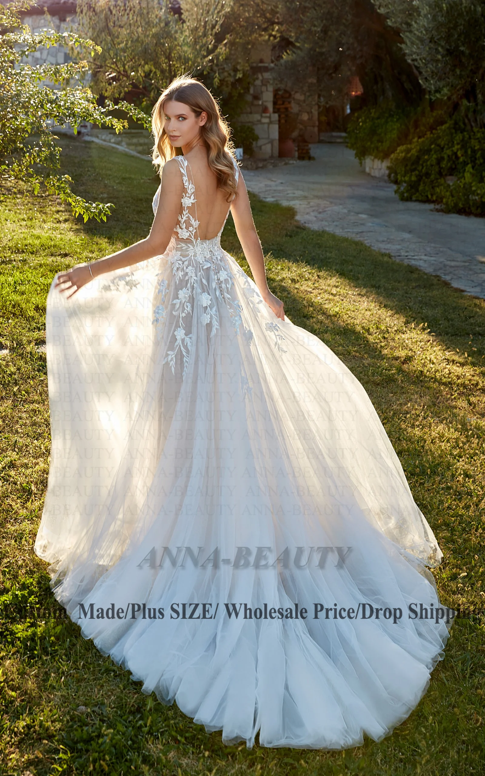 blue dress for baby girl Rustic Mermaid Lace Ivory Wedding Dresses Illusion Neckline Beach Wedding  Dress,MW488