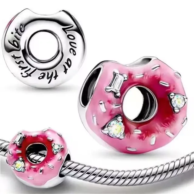 Pink Murano Heart Charm Bead 5