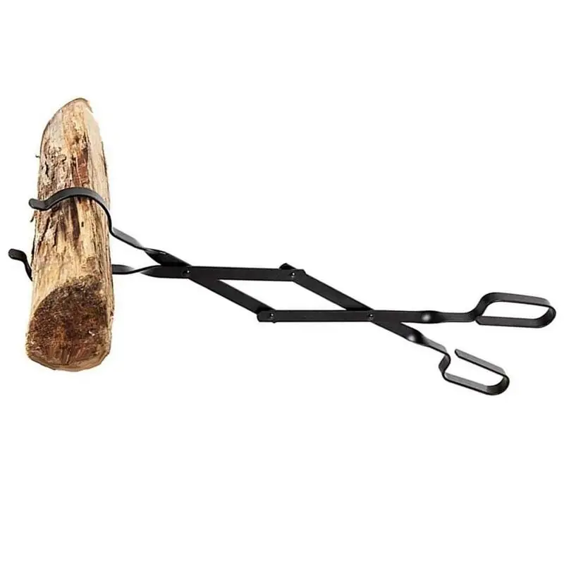 Fireplace Tongs Folding Log Claw Grabber Campfire Bonfire Steel Fireplace Claw Large Accessories Tools For Outdoor And Indoor