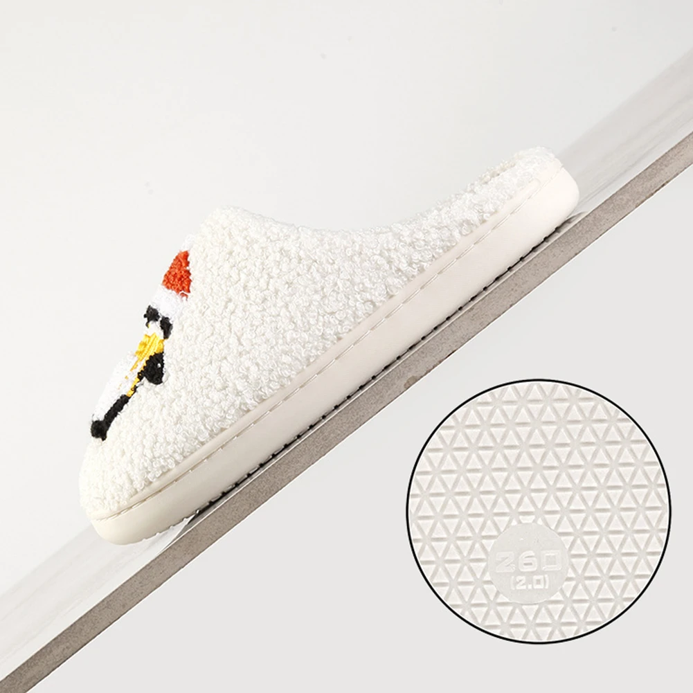 Christmas Plush Slip-on House Shoes Anti Slip Penguin Slippers Soft Furry Slippers Comfortable Cartoon Household Supplies 6