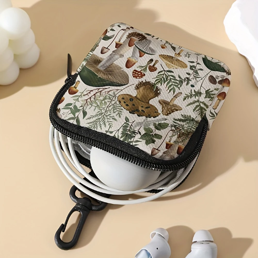 1pc，Mushroom patterned large capacity coin wallets, digital printed coin wallets, and storage bags are ideal choices for gifts