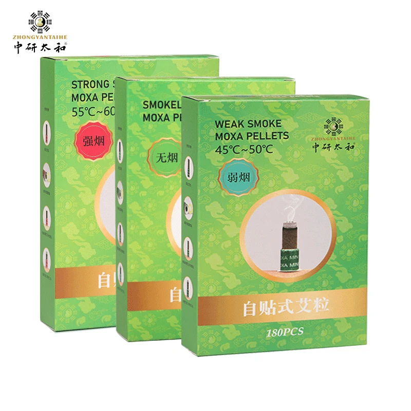 ZHONGYAN TAIHE 360 PC Mini Self-stick Moxa Chinese Moxibustion Therapy Smokeless Moxa massager Heating Acupunture Point Meridian