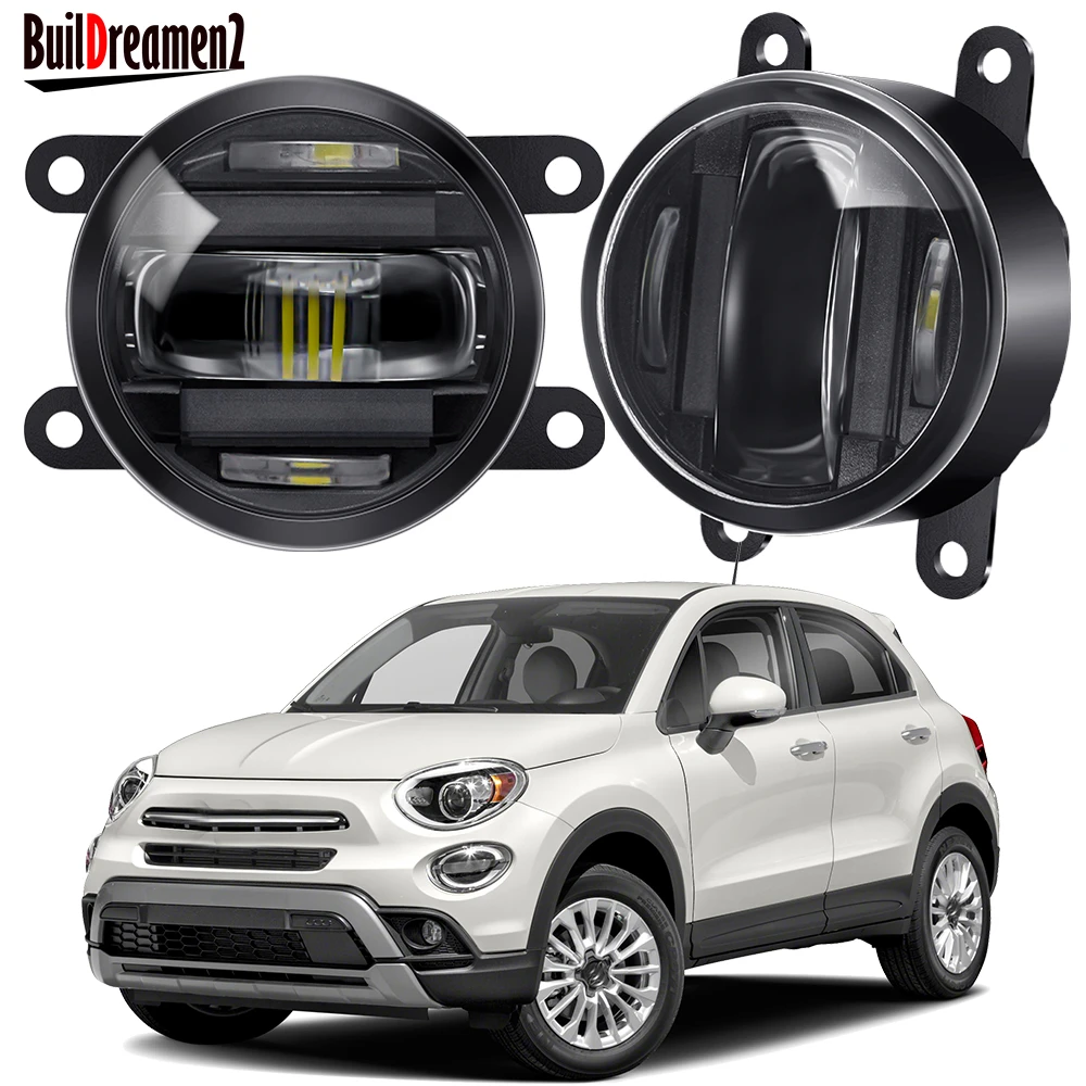 2in1 Car Front Fog Light Assembly With Drl For Fiat 500x Sport Urban
