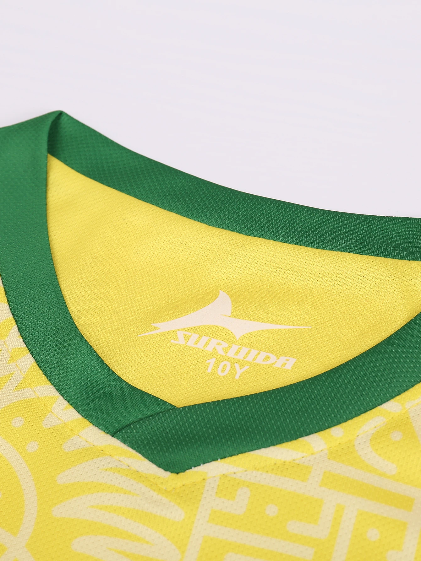 Suruida Kids' Brazil Football Jersey Boys and Girls Sport Sets Quick Dry Children Soccer Jersey Kits