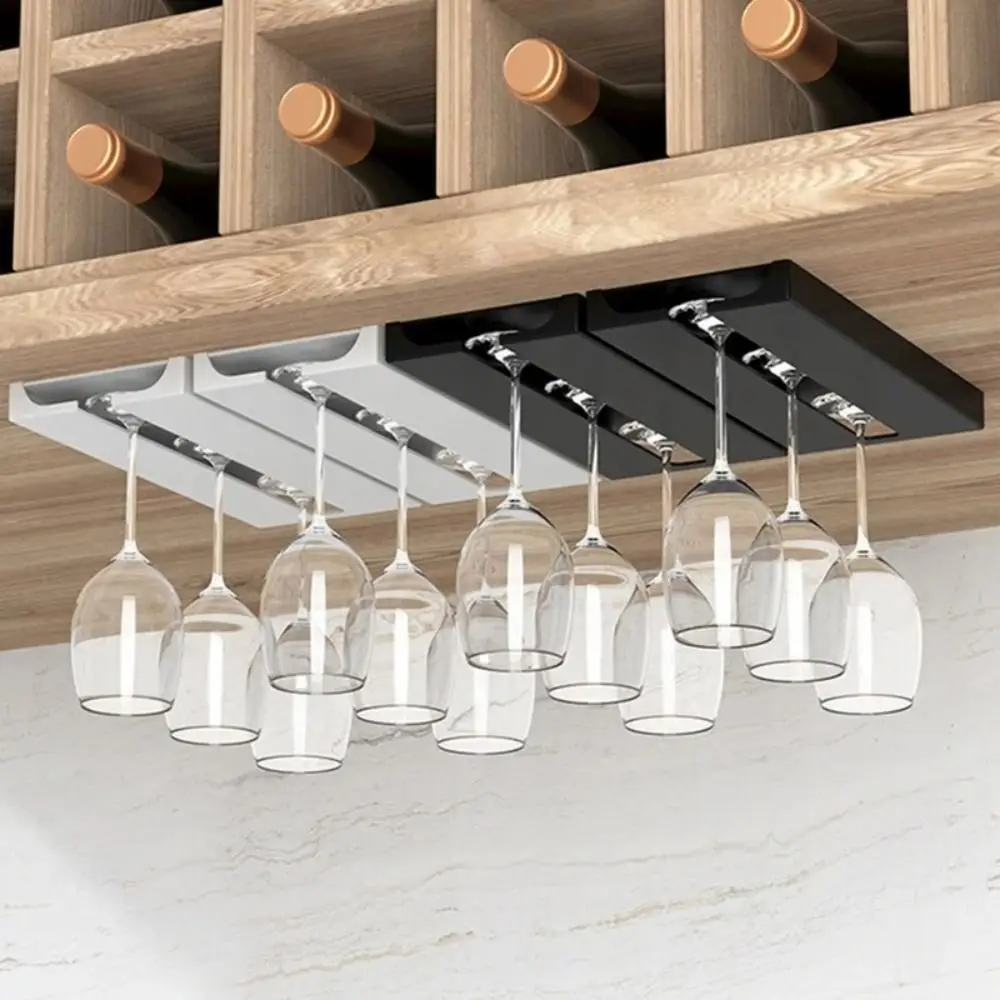 FreePunchingMultiFunctionWineGlassRackPlasticHangingHolderCup