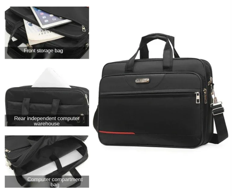 High-Capacity Business Briefcase - Travel Laptop Organizer  Document Storage Bag