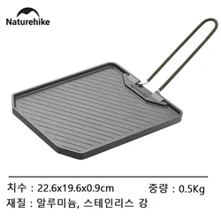 Portable Non-Stick Folding Camping Frying Pan - Easy Clean Cooking & Grilling Plate (Black)