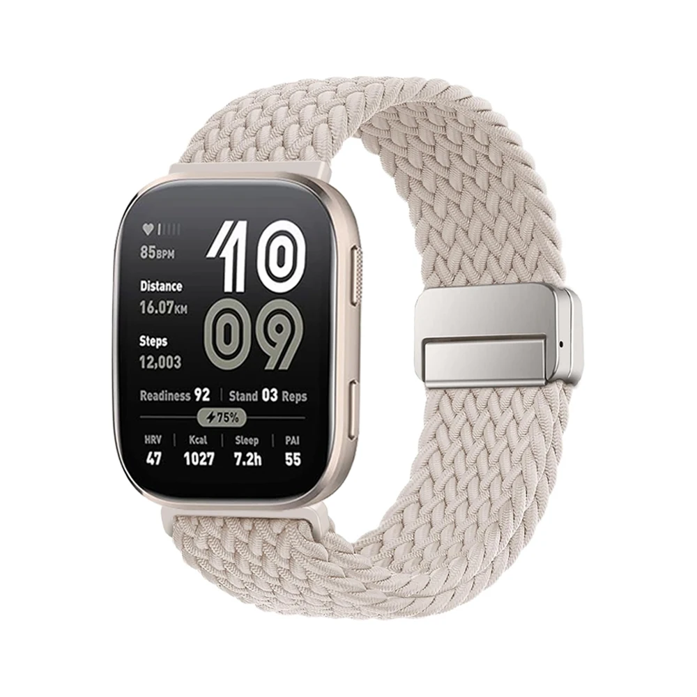 Braided Magnetic Bracelet Strap for Smartwatch – 20mm/22mm Adjustable Watch Band