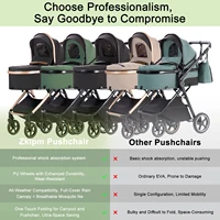 Poussette bébé 3-en-1 légère, système de voyage multifonctionnel, landau pour nouveau-né, position haute, pliable, couleur populaire, avec base pour siège auto 6