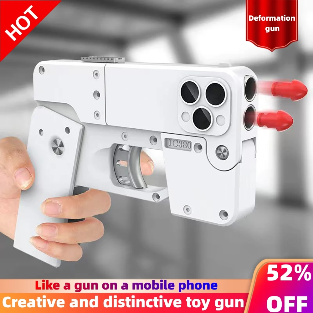 Gun Children's Boy Cute pistol New folding mobile phone soft bullet spray shell decompression Christmas festival Kids gift Toy