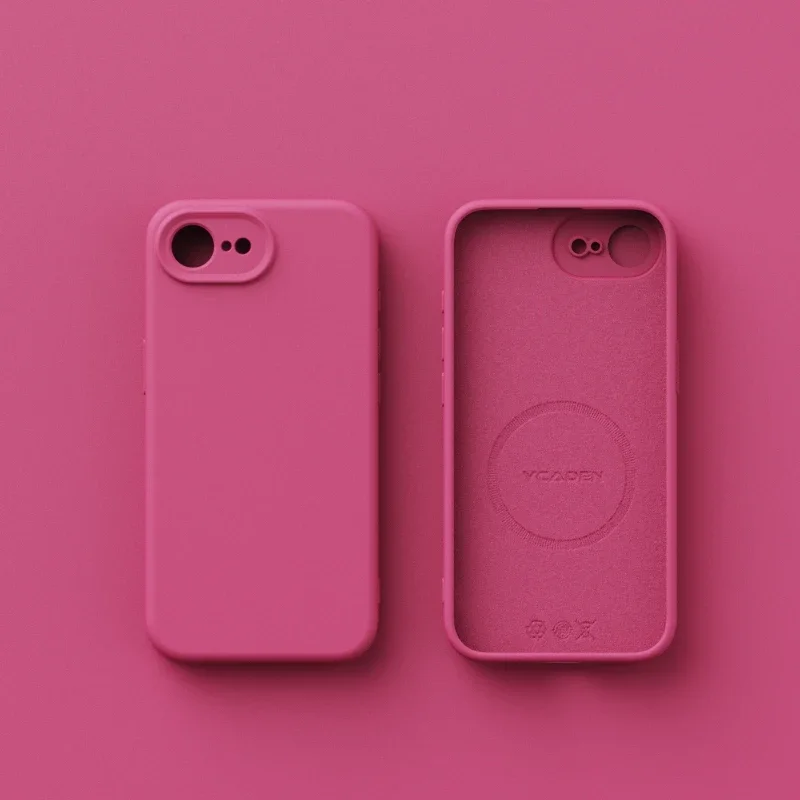 Luxury Magnetic Soft Liquid Silicone Phone Case with Matte Skin Feel Back Cover